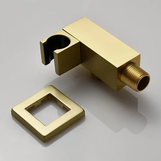 AYIVG Bathroom All Brass Wall Mount Adjustable Handheld Shower Head Bracket Holder, Brushed Gold Finish - ModernBath