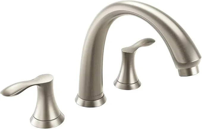 8 inch Widespread Roman Tub Faucet, Lava Odoro Brushed Nickel Tub Faucet with Valve, Solid Brass High Flow 3 Hole Tub Filler, 2 Handle Faucets for Soaking Tub TF405-BN - ModernBath