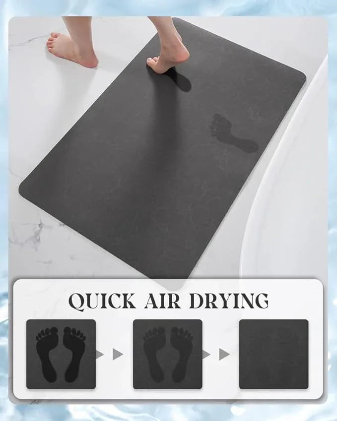 MontVoo -Bath Mat Rug-Rubber Backing Non Slip Quick Dry Absorbent Thin Bathroom Rugs Fit Under Door-Faux Suede Surface Bathroom Floor Mats-Shower Rug for in Front of Bathtub Shower Dark Grey 17"x27.5" - ModernBath