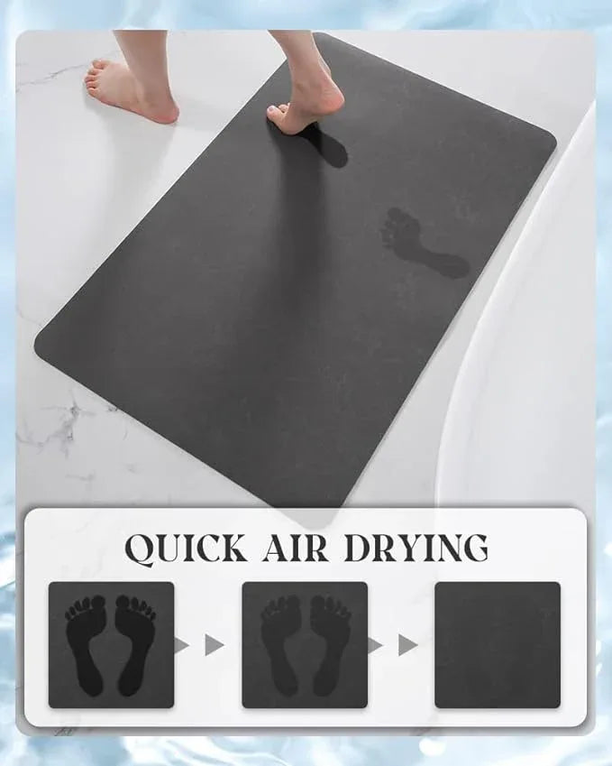 MontVoo -Bath Mat Rug-Rubber Backing Non Slip Quick Dry Absorbent Thin Bathroom Rugs Fit Under Door-Faux Suede Surface Bathroom Floor Mats-Shower Rug for in Front of Bathtub Shower Dark Grey 16"x24" - ModernBath