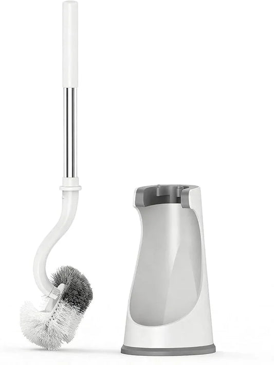Lefree Toilet Brush and Holder Set, Bathroom Cleaner Brush Set, Curved Design, Non-Slip Handle Toilet Bowl Brush with Curved Bristle for Dead Corner Clean, RV Bathroom Accessories Toilet Scrubber - ModernBath