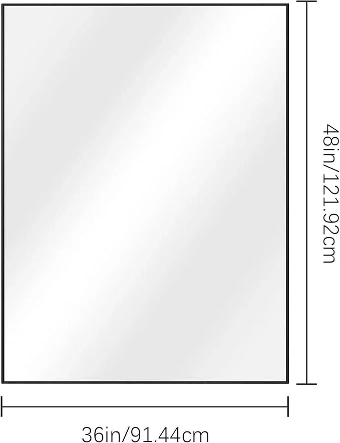 DESBING Black Bathroom Mirror for Wall, 36x48 Inch Rectangle Mirrors with Metal Frame, Modern Vanity Wall Mirror Decor for Entryway Hangs, Bathroom Living Room Horizontal or Vertical - ModernBath