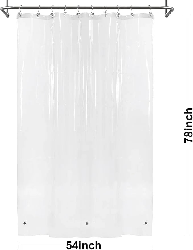 54x78 Inch Stall Shower Curtain/Liner 8G Heavy Duty Clear PEVA, 3 Bottom Magnets, Waterproof, PVC Free, Metal Grommets - ModernBath