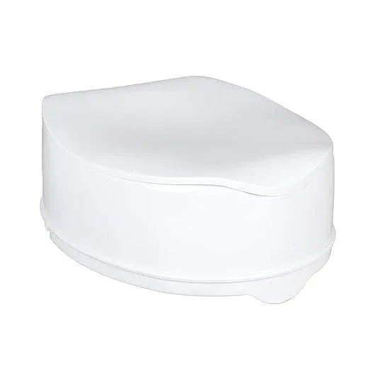 Homecraft Savanah Raised Toilet Seat with Lid, 6" Elevated Seat for Seniors, Universal Fit for Most Standard Toilets, Portable & Tool-Free, Seat Riser, Ergonomic Design, White - ModernBath