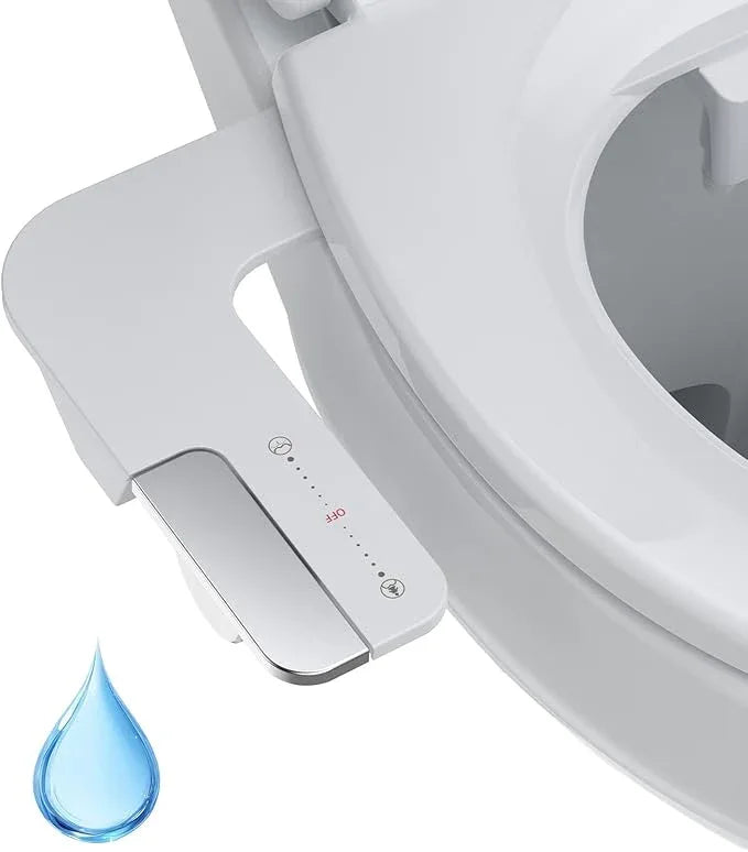Bidet Attachment for Toilet, Non-Electric Bidet Self-Cleaning Dual Nozzle (Feminine/Rear Wash), Cold Water Bidets Sprayer for Existing Toilets Cover with Adjustable Pressure, Easy to Install, Chrome - ModernBath