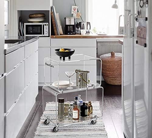 2119 Rolling Utility Cart Tower Rack for Kitchen Bathroom Laundry Dining Room Places,Acrylic Mobile Storage Cart On Wheels - ModernBath