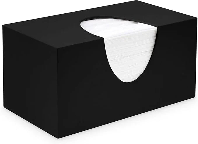 Rectangle Tissue Box Cover | Fits Top Side Opening Tissue Boxes | Black Tissue Box Holder for Bathroom | Premium Acrylic Tissue Cover - ModernBath