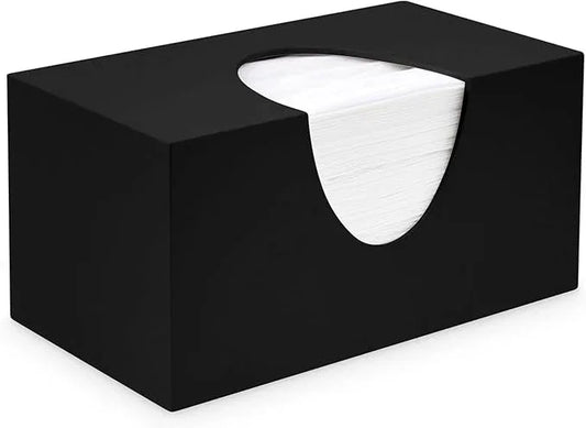 Rectangle Tissue Box Cover | Fits Top Side Opening Tissue Boxes | Black Tissue Box Holder for Bathroom | Premium Acrylic Tissue Cover - ModernBath