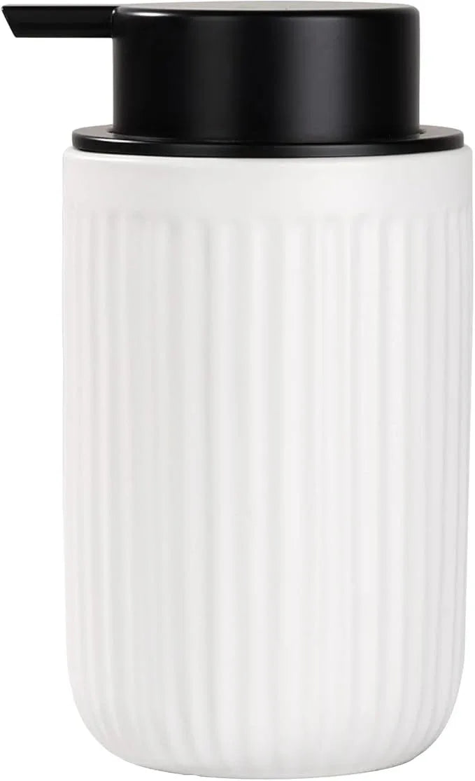BosilunLife Dish Hand Soap Dispenser - White Liquid Pump soap Dispenser for Bathroom Decro 12oz Ceramic Kitchen Dish Dispenser with Rust-Proof Liquid Pump Modern Refillable Lotion Bottles - ModernBath