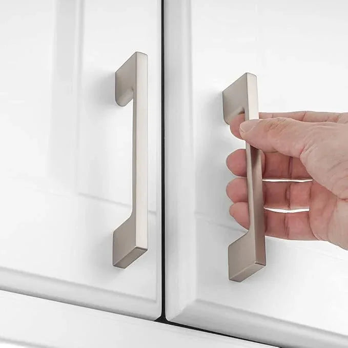 KOOFIZO 10 Pack 3-3/4 Inch Brushed Nickel Kitchen Cabinet Pulls Stain Nickel Cabinet Handles Silver Cabinet Hardware for Kitchen Cabinets Drawer P01 Dresser Cupboard Bedroom Bathroom - ModernBath