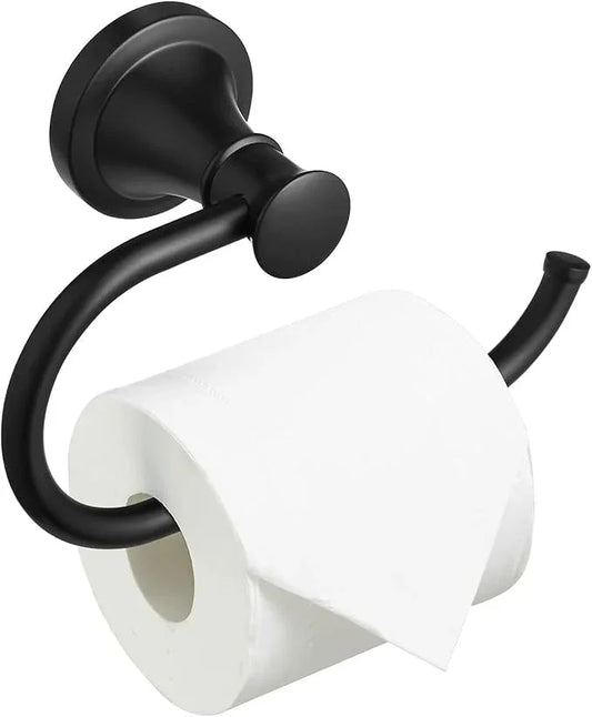 BESy Matte Black Toilet Tissue Paper Holder Matte Black Bathroom Accessories Toilet roll Paper Hanger, Wall Mounted, Rustproof - ModernBath