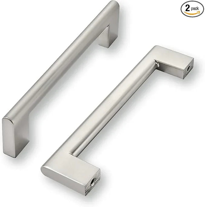 khtumeware 3-1/2 Inch Hole Center 2-Pack,Brushed Satin Nickel Heavy Duty Soild Cabinet Pulls,Kitchen Drawer Handle, Hardware for Bathroom, Drawer, Cabinet, Door Cabinet - ModernBath