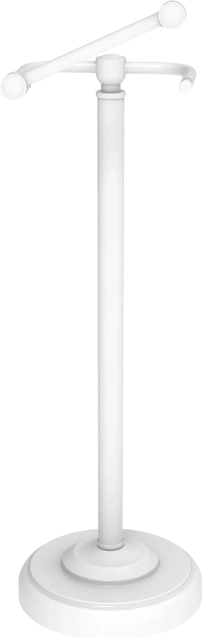 Toilet Paper Holder Stand, White Toilet Paper Holder Free Standing, Post Pivoting Design & Stable Weighted Base SUS304 Stainless Steel for Bathroom (Mega Roll) - ModernBath