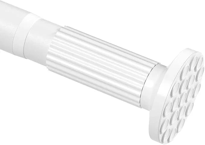 ZipGlo Tension Curtain Rod 51-128inches,White Heavy Duty Curtain Rods No Drilling,Shower Curtain Rods Spring Tension Long Outdoor Curtain Rod for Bathroom,Patio - ModernBath