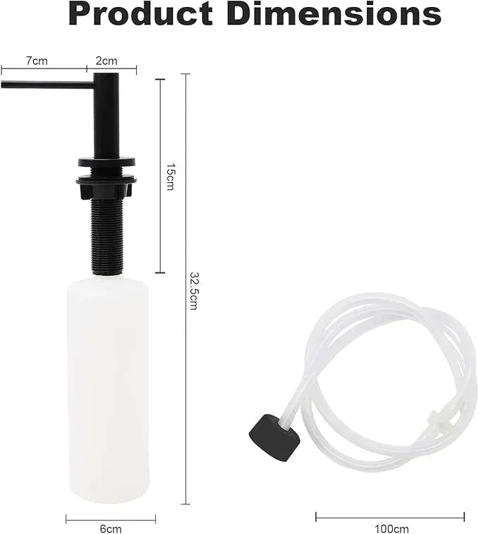 GZOII Soap Dispenser for Kitchean Sink, Built in Black Soap Dispenser Stainless Steel Soap Pump with 40" Extension Tube and 500ml Bottle - ModernBath
