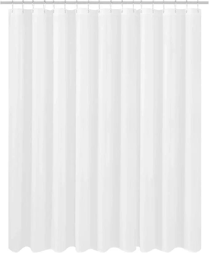 N&Y HOME Extra Wide Extra Long Fabric Shower Curtain Liner 108 x 84 inch, Hotel Quality, Washable, White Spa Bathroom Curtains with Grommets, 108x84 - ModernBath