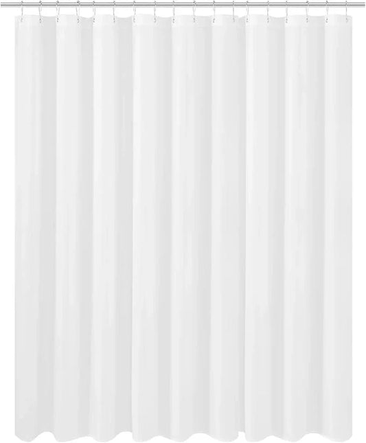 N&Y HOME Extra Wide Extra Long Fabric Shower Curtain Liner 108 x 84 inch, Hotel Quality, Washable, White Spa Bathroom Curtains with Grommets, 108x84 - ModernBath
