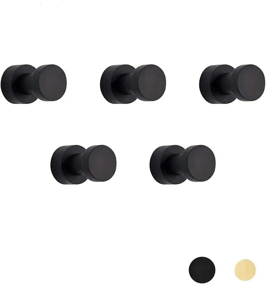 BVL Black Robe Hook Brass Small Towel Hook for Bathoom with Glue - ModernBath