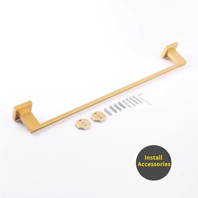 GERZWY 24-Inch Single Towel Bars for Bathroom Gold Stainless Steel Modern Style Bath Towel Rack Wall Mount JG1901A60-BE - ModernBath