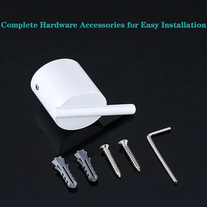 RANDOM Towel Hooks White Wall Hooks Individual Coat Hooks Stainless Steel Hand Towel Holder Modern Metal Robe Hook for Bathroom Kitchen Wall Mounted 2 Pack - ModernBath