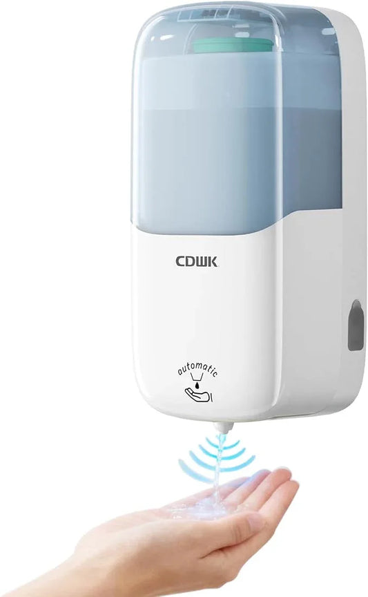 Automatic Soap Dispenser Wall Mount, 33.8oz/1000ml Dish Soap Dispenser for Bathroom, Touchless Electric Commercial Soap Dispensers Kitchen, White - ModernBath
