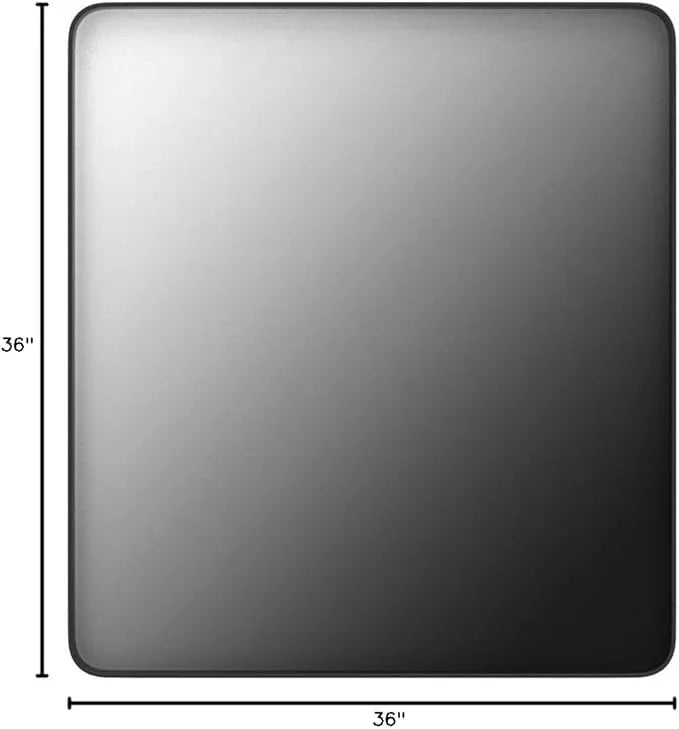LOAAO 36X36 Inch Black Metal Framed Bathroom Mirror for Wall, Matte Black Bathroom Vanity Mirror Farmhouse, Anti-Rust, Tempered Glass, Hangs Horizontally or Vertically - ModernBath