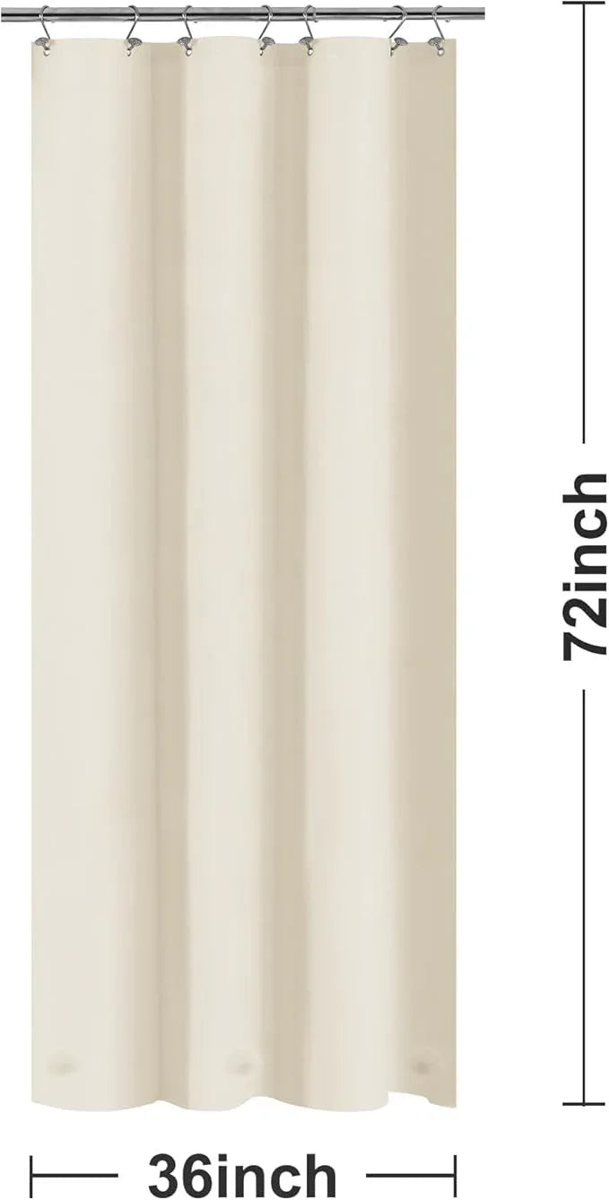 Barossa Design Beige Stall Shower Curtain Liner 36" W x 72" H - Waterproof PEVA Plastic Shower Liner for Small Bathroom Stall, Lightweight Bath Curtain with 3 Magnets & Metal Grommets - Beige - ModernBath