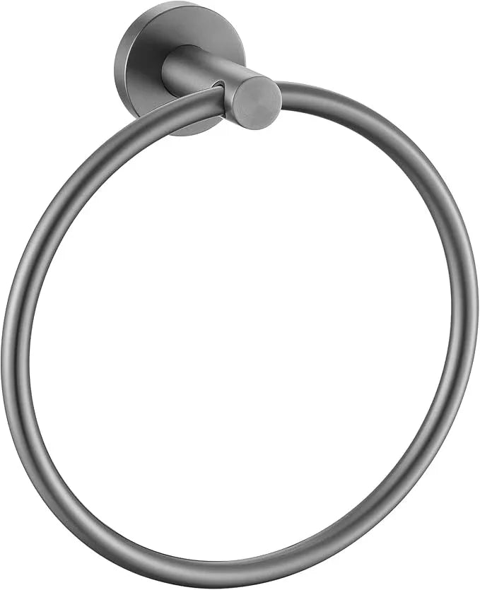 APLusee Gunmetal Gray Towel Ring, 304 Stainless Steel Rustproof Towel Holder for Bathroom Wall Mounted, Easy to Install - ModernBath