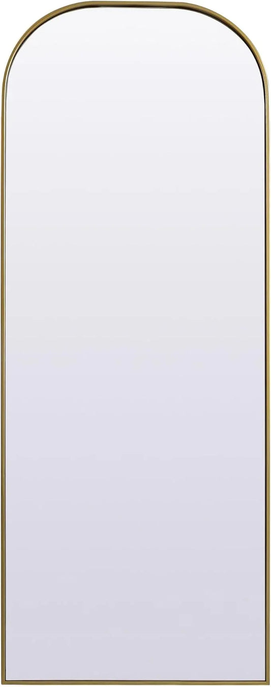 Illuminate, Metal Frame Arch Full Length Mirror 28X74 Inch in, Modern, Brass - ModernBath