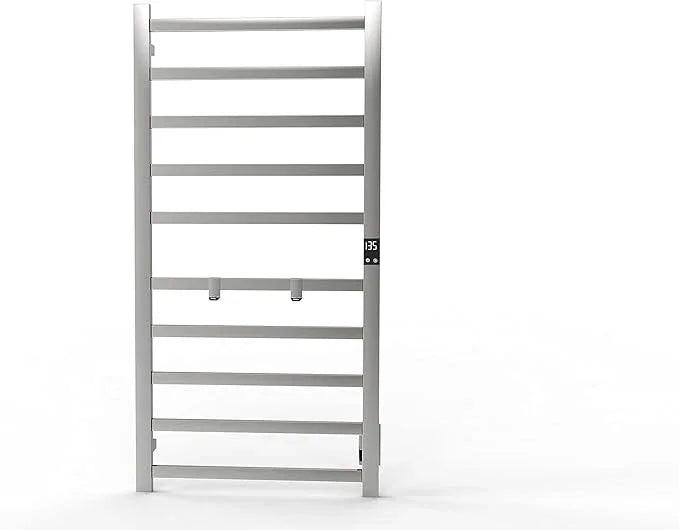 Electric Towel Warmer | Super Thin | with Timer & Temperature Multi-Level Adjustments | Hardwired & Plug-in | 10 Bar Brushed Finish - ModernBath