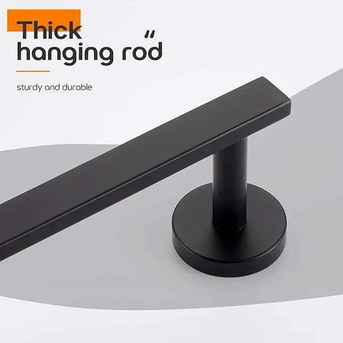 24 Inch Bathroom Towel Racks Bath Towel Bars Kitchen Towel Holder Towel Rails Wall Mounted SUS304 Stainless Steel Matte Black AN4001MB-L24 - ModernBath