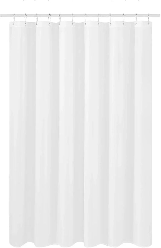 N&Y HOME Fabric Shower Curtain Liner 69 x 70 inches, Hotel Quality, Washable, Water Resistant White Spa Bathroom Curtains with Grommets, 69x70 - ModernBath