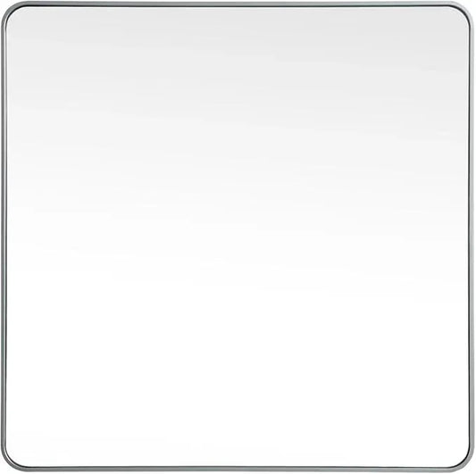 ARS Concepts Aura, Soft Corner Metal Square Mirror 42X42 Inch in, Modern, Silver - ModernBath