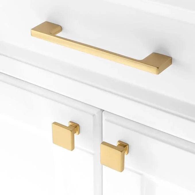 KOOFIZO 20 Pack 5 Inch Brushed Gold Kitchen Cabinet Pulls Gold Cabinet Handles Gold Cabinet Hardware for Kitchen Cabinets Drawer P01 Dresser Cupboard Bedroom Bathroom - ModernBath