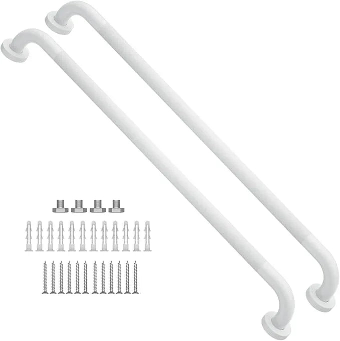 2 Pack 32 Inch Anti Slip Shower Grab Bar Oil Rubbed White 1.25" Diameter, Munzong Bathroom Grab Bar, Knurled Bathroom Balance Bar,Safety Hand Rail Support Handicap Elderly Senior Assist Bath Handle - ModernBath