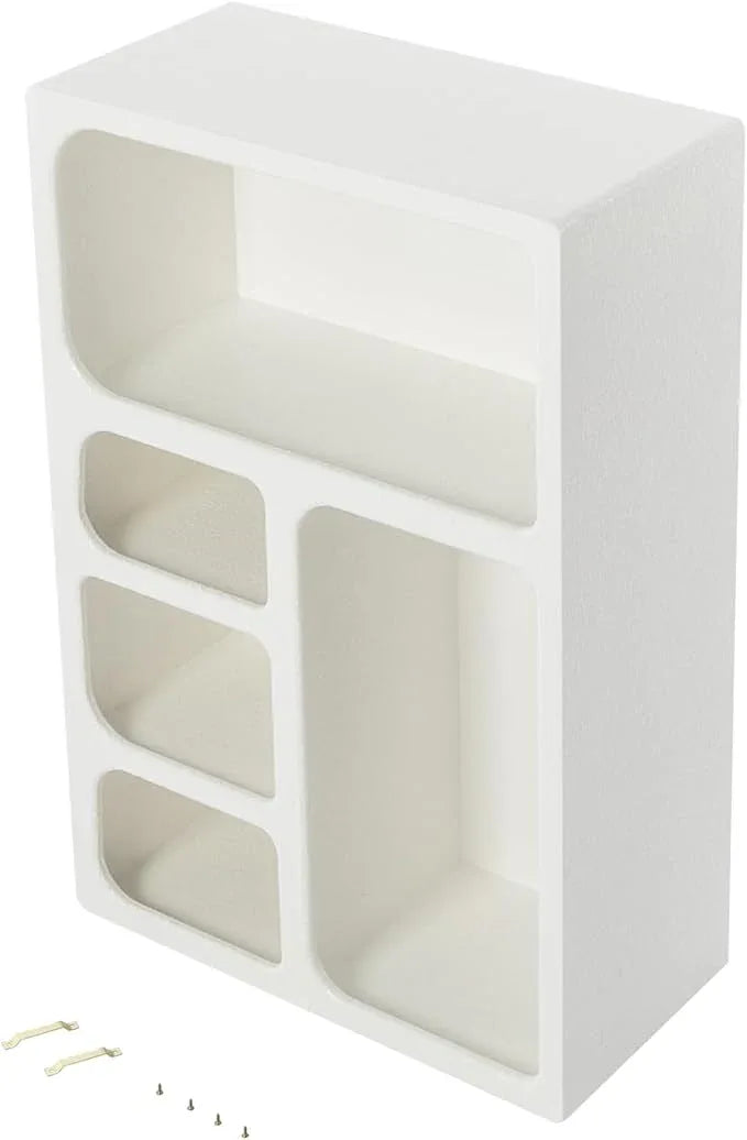 Wall Mounted Storage Cabinet,Modern Geometric Arched Wall Storage Cabinet for Bedrooms, Kitchens, Living Rooms, Bathrooms Corridors 23.62 * 7.87 * 15.75in (White) - ModernBath
