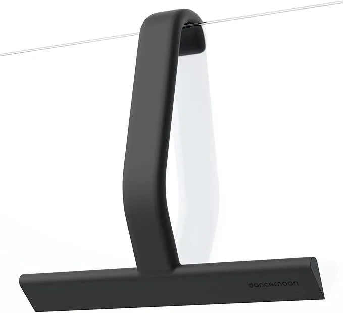 dancemoon JustHang Shower Squeegee for Glass Doors, All-One-Piece Silicone with Built-in Hook Design for Easy Hanging and Cleaning, 10 Inch Black - ModernBath