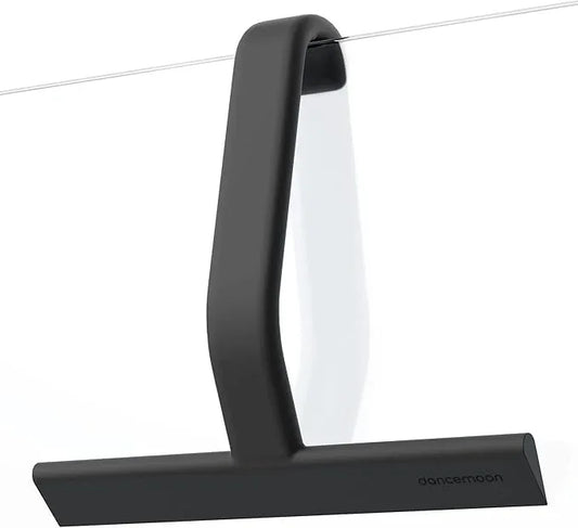 dancemoon JustHang Shower Squeegee for Glass Doors, All-One-Piece Silicone with Built-in Hook Design for Easy Hanging and Cleaning, 10 Inch Black - ModernBath