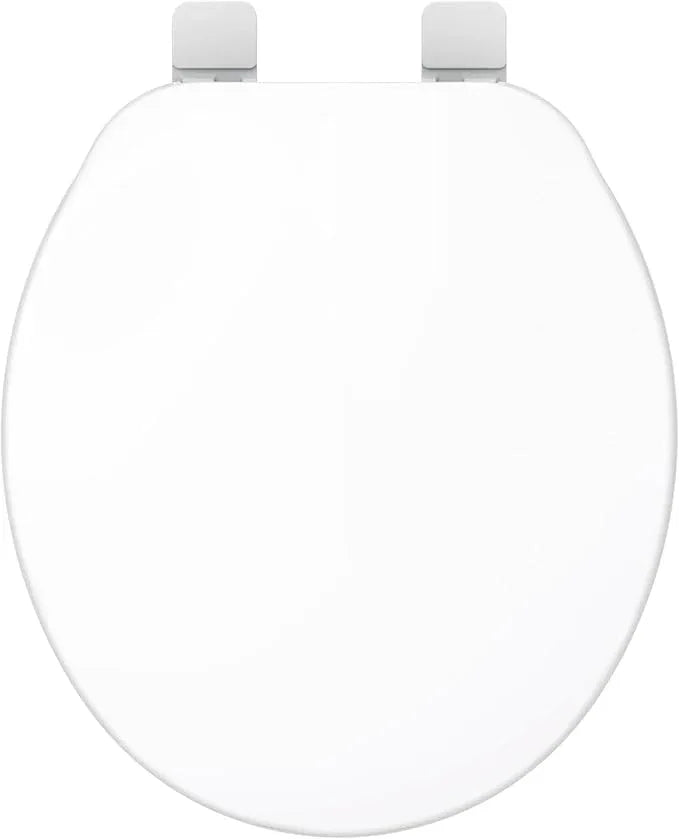 Gerber Round Front Toilet Seat with Cover, Standard Close, Quick & Easy Install, Heavy-Duty Plastic, Durable & Fade-Resistant, White GC55012043 - ModernBath