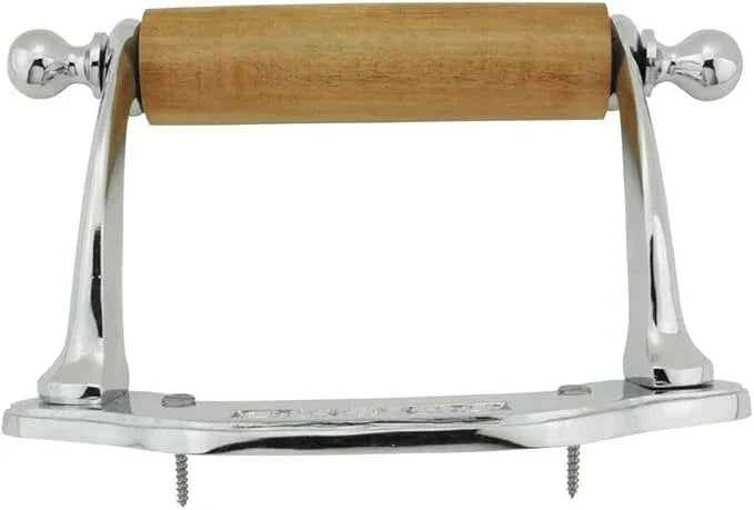 Stylish Wall Mount Toilet Paper Holder 6.5" W Chrome Plated Solid Brass Easy Install Toilet Tissue Paper Holders with Wooden Roll for Bathrooms Includes Hardware Renovators Supply Manufacturing - ModernBath