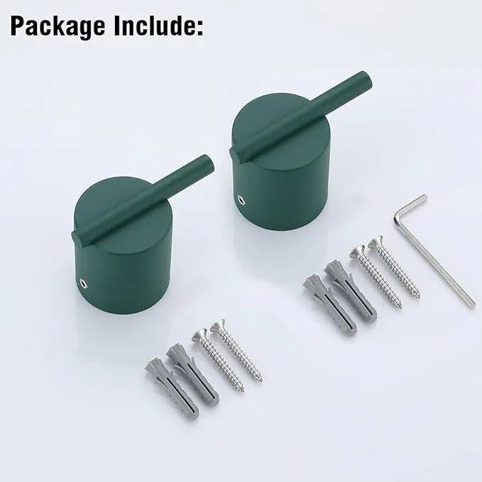 RANDOM Dark Green Towel Hooks for Bathrooms Round Shower Hooks SUS304 Stainless Steel Wall Mount Coat Hooks.96068-8DKG - ModernBath