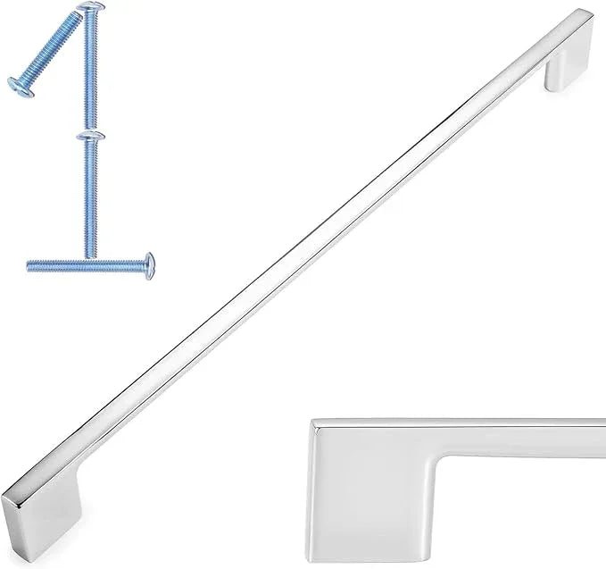 KOOFIZO 1 Pack 11-5/16 Inch Polished Chrome Kitchen Cabinet Pulls Chrome Cabinet Handles Chrome Cabinet Hardware for Kitchen Cabinets Drawer P01 Dresser Cupboard Bedroom Bathroom - ModernBath
