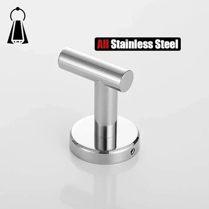 JQK Chrome Bathroom Towel Hook, 304 Stainless Steel Coat Robe Clothes Hook for Bathroom Kitchen Garage Wall Mounted (Pack of 2), TH100-CH-P2 - ModernBath
