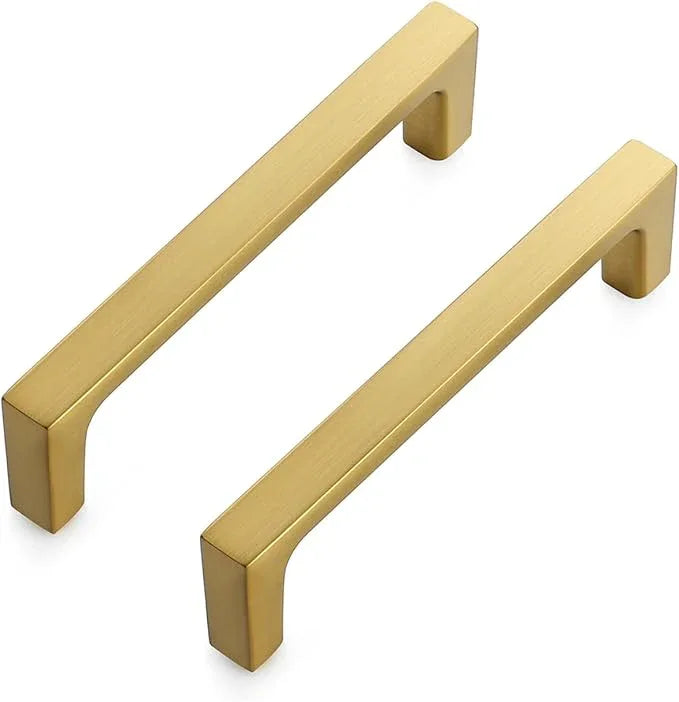 Ravinte 15 Pack Solid 3-3/4 Inch Kitchen Square Cabinet Handles Brushed Brass Cabinet Pulls Drawer Pulls Kitchen Cupboard Hardware Handles - ModernBath