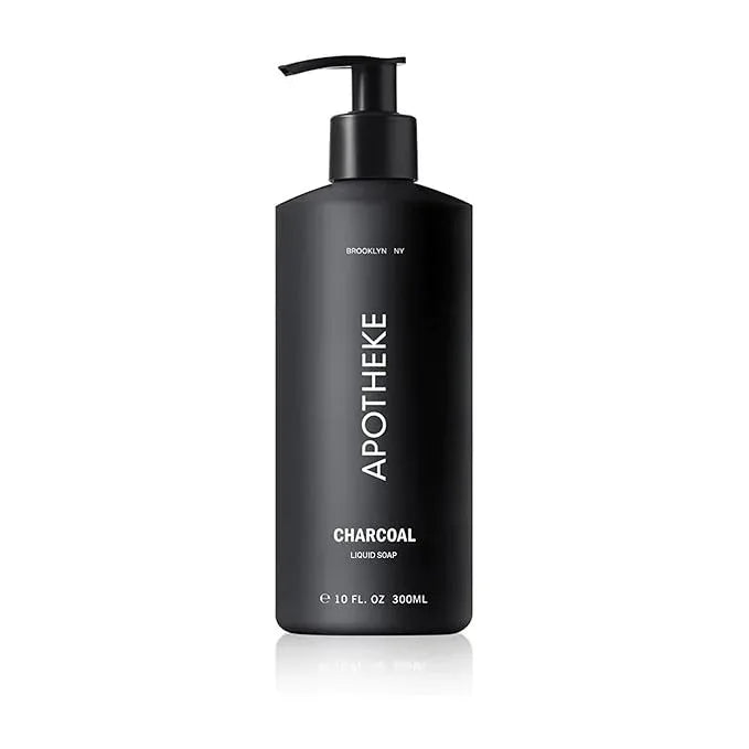 APOTHEKE Liquid Hand Soap, Charcoal - 10 Fl Oz Hydrating Handsoap with Premium Fragrance Oils Gently Cleanses, Moisturizes & Rejuvenates Skin - Scented Hand Wash for Kitchen & Bathroom - ModernBath