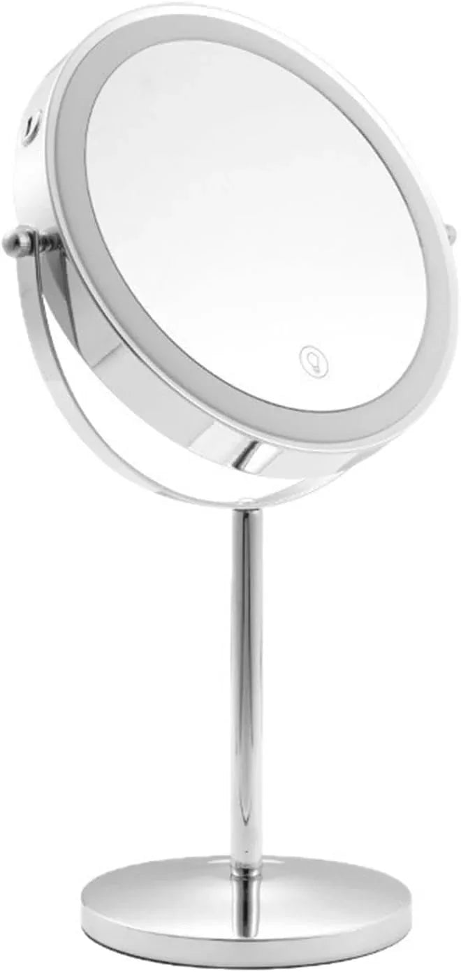 BOSBTMYX Lighted Makeup Mirror, 1x/10x HD Magnifier Dual Sided Mirror 360° Rotatable, 3 Colors Brightness Adjustable - ModernBath