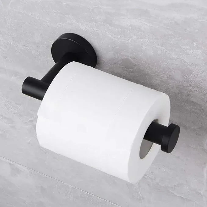 Matte Black Bathroom Accessories Kit 5-Pieces Bathroom Hardware Set Wall Mounted - Includes 24" Double Towel Bar, 12" Hand Towel Bar, Toilet Paper Holder, 2X Robe Towel Hooks … - ModernBath