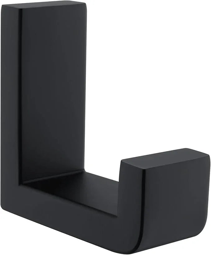 APLusee Robe Towel Hook, SUS 304 Stainless Steel Modern L Shape Practical Coat Hook, Utility Shower Towel Hanger for Bathroom Kitchen Home Storage (Matte Black) - ModernBath