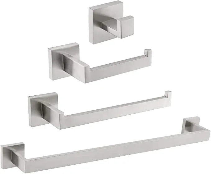 TURS 4 Pieces Bathroom Hardware Accessories Set Brushed Towel Holder Set,Wall Mounted,Premium Stainless Steel.Q7BRP4-40CM - ModernBath