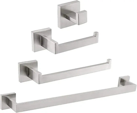 TURS 4 Pieces Bathroom Hardware Accessories Set Brushed Towel Holder Set,Wall Mounted,Premium Stainless Steel.Q7BRP4-40CM - ModernBath